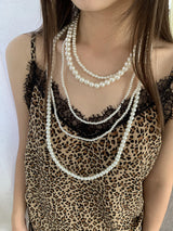 [SUNMI] long layered pearl necklace
