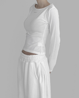 [mnem] alter snap boatneck tee (white)