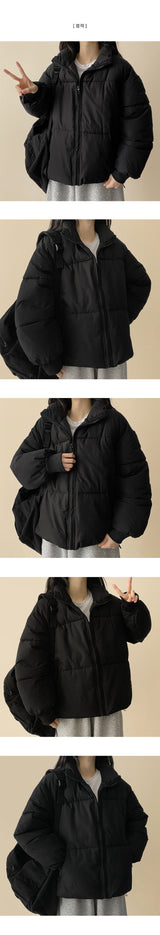 Basic High-Neck Padded Jumper