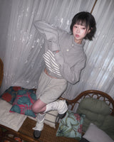 (2color) ファジーストライプショーツパンツ