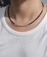 Men’s black beaded necklace_CLEF CHORD CHARM NEC