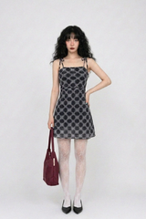 TEDDY CHECK MINI DRESS