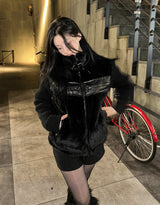 Trimmed Fur Leather Mustang + Knit