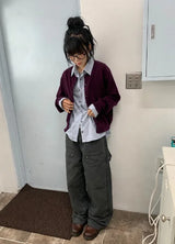 26FW★ [BAONHAUS] Half-Len Over Stripe Shirt