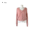 Zion Angora V-neck Loose Fit Knit Cardigan