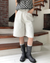 Leaden Stud Cotton Bermuda Shorts