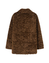 Melissa Teddy Bear Double Button Fur Shearling Midi coat Baby Brown 