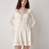 Punching Tiered Dress (Cream)