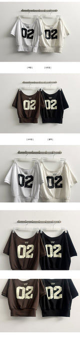 Bner No. Shoulder Unbalanced Short Sleeve T-shirt