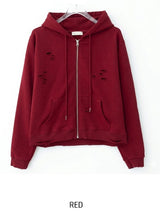 Ruby Damaged Sweat Hood Zip-Up Pants Set