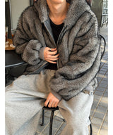 [Unisex] ファー2wayフードジャンパー(4color)