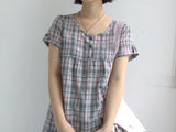 pastel checkered cotton dress