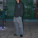 Untitled Starrynight Small Stripe Long Sleeve BLack Chacoal