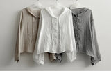 Wanu linen button hooded cardigan