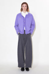 Vertical striped texture, elastic waist design, drapey casual long pants