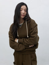 stitch v-neck sweat hood t-shirts