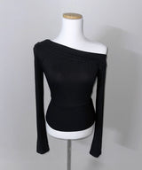 Button One Off-Shoulder Top (3colors)