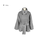 [2oz Quilting] Fila High Neck Wool Belt Half Coat