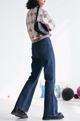 High-waisted skinny flared jeans