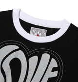 ハートカッティングクロップTシャツ（黒