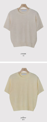 Round Basic Short Sleeve Knit (8color)