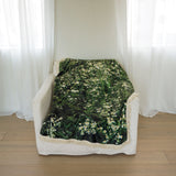 green bloom tassel blanket