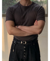 カナマッスルフィットクルーネック半袖Tシャツ