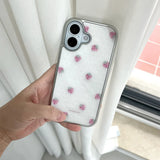 [MADE][Magsafe Glass Bumper Case] Strawberry embroidered knit case pink