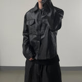 Mark Pocket Short Leather Jacket
