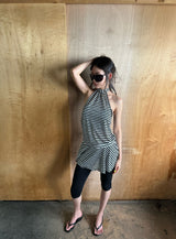 sheer stripe halter top