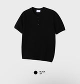 ルックローガンデイリーワッフルヘンリーネックショートスリーブTシャツ