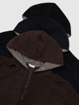 Betty Check Point Fleece Hoodie Zip-Up