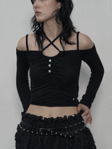 DOT OFF-SHOULDER TOP