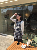 Low Check Pleated Dress (2color)