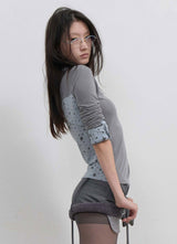Starcut Jersey Collar Tee / Mint Grey