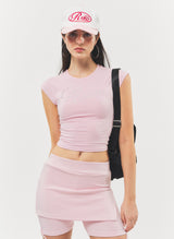 ロゴ ツートーン フラット バイザーキャップ Pink