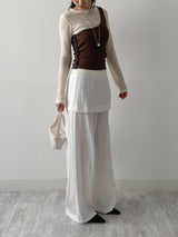 Button One-Shoulder Ribbed Vest