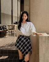 Els Checkered Layered Skirt