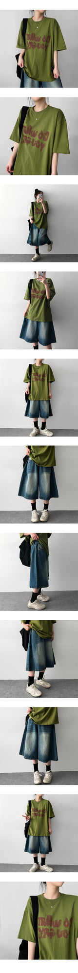 Fine overfit short-sleeved T-shirt