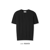ASCLO クロシェットヘンリーネックショートスリーブニット (4color)