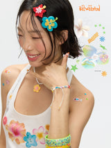BETWEENAND オリジナルデザインユニークフサンフラワーサイドヘアクリップクリップヘアバンドエッジクリップヘアアクセサリー
