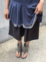 Fold suede buckle strap flat flip-flop boots