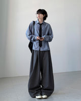 Mason Pintuck Wide Slacks