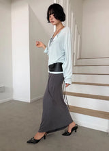 SHEER BUTTON HENLEY TOP
