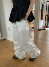Lijet Flower String Pintuck Wide Pants