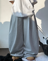 10000SOLD❤ FRONT TWO PINTUCK BALLOON WIDE  OVER PANTS 🩶🖤2COLOR 🩶S-XL