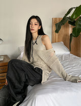 Yukia Damage Deep V-Neck Knit