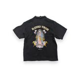 "BLESSED VIRGIN" WASHED EMBROIDERY SATIN SHIRT