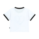 Heart Peace Ringer Crop T-Shirt_White