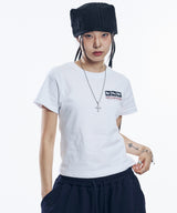 ホース ボックス クロップド Tシャツ- ホワイト